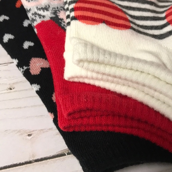 Heart Socks 3-pack ankle socks red, white & black - Picture 5 of 5